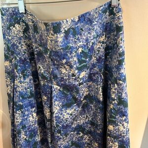 Talbots blue and white a line skirt.